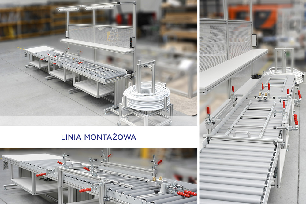 Linia montażowa z elektryczną regulacją wysokości